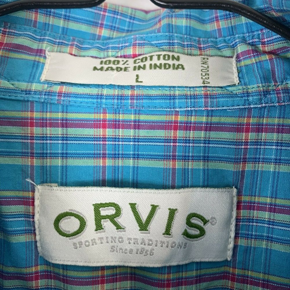 Orvis Button Shirt Men Sz Large Plaid - Picture 3 of 4